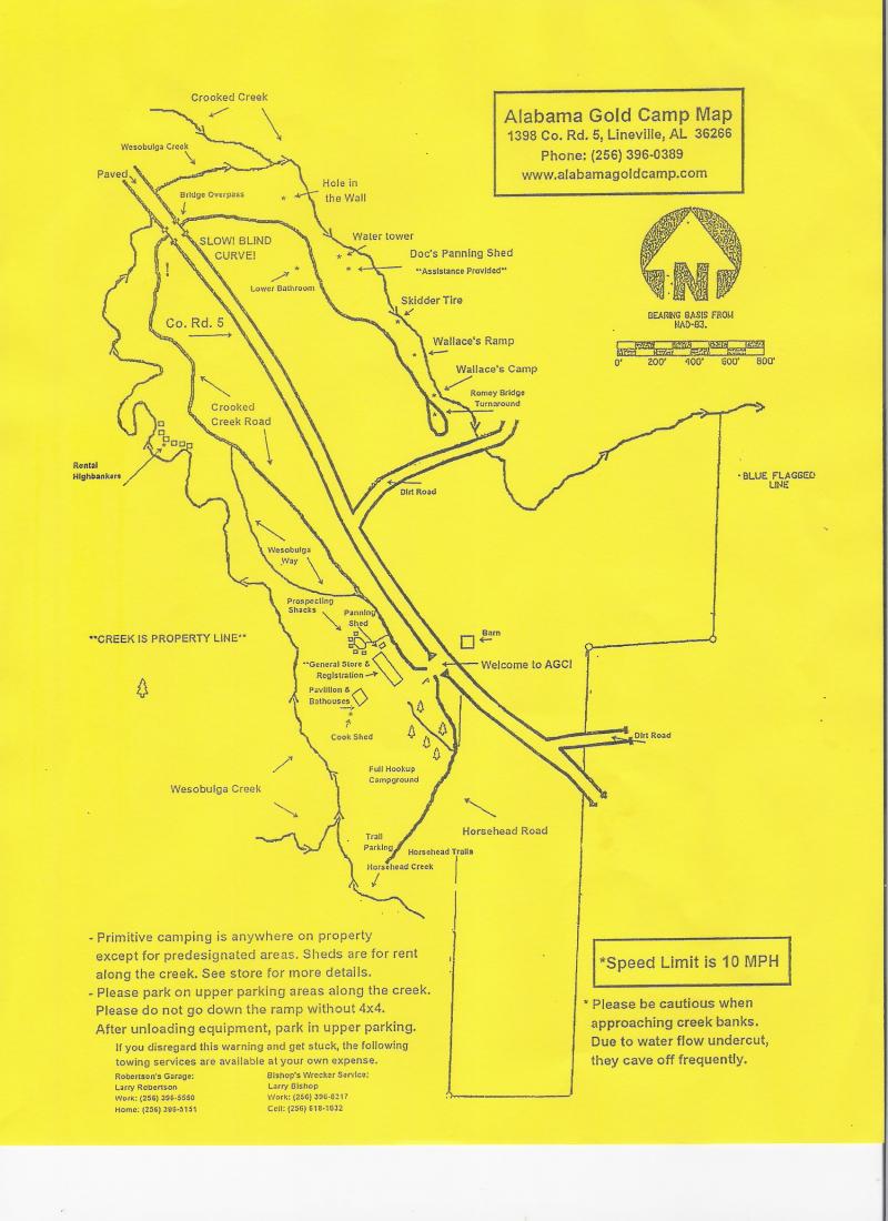 ALABAMA GOLD CAMP MAP